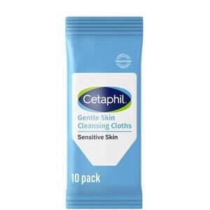 Cetaphil Gentle Skin Cleansing Cloths Fragrance Free 10 Moistened Cloths s31 b1